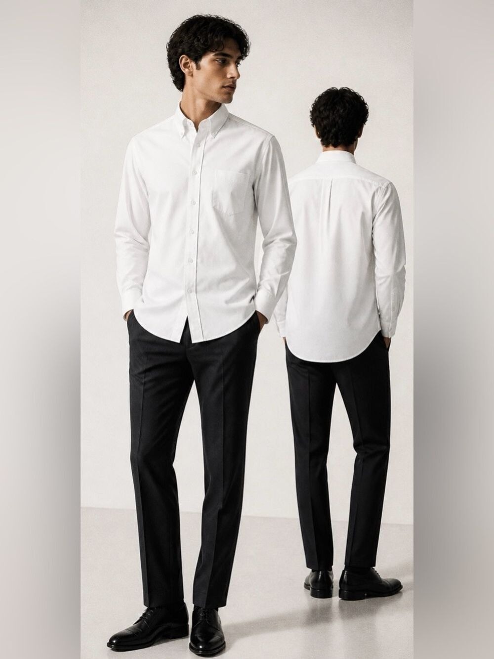 Vintage Today's Man White Dress Shirt 16.5 32/33 - 80s 2-Ply Pinpoint Cotton